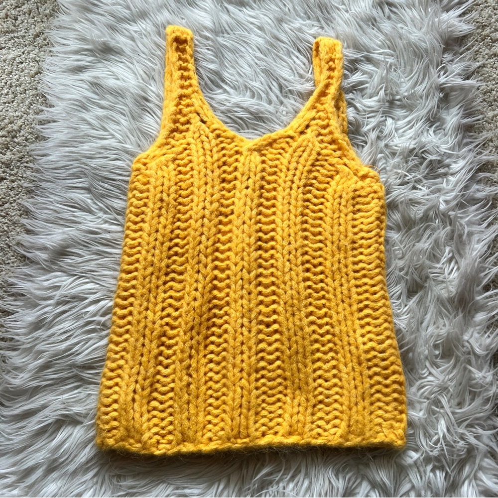 Zara Golden Yellow Knit Tank Limited Edition